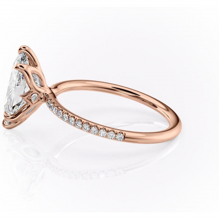 Inel de logodnă Seren din aur Rose 14kt cu moissanite tăietură marquise – Montură pavé rafinată pentru profil înalt | Personalizează și configurează gratuit online [5]