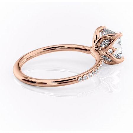Inel de logodnă Seren din aur Rose 18kt cu moissanite tăietură princess – Montură pavé rafinată pentru profil înalt | Personalizează și configurează gratuit online [2]