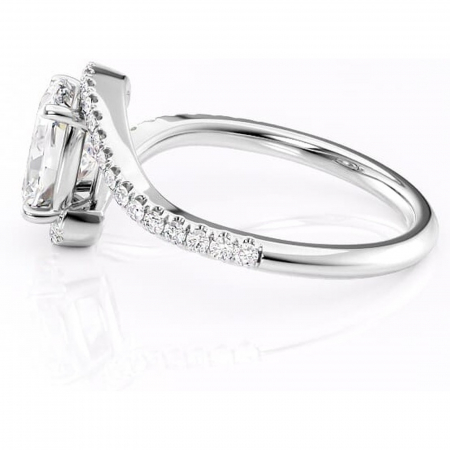 Inel de logodnă Sienna din aur Alb 14kt cu moissanite tăietură asscher – Montură pavé rafinată pentru profil mediu | Personalizează și configurează gratuit online [5]