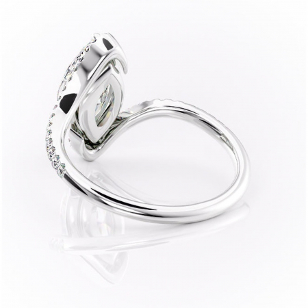 Inel de logodnă Sienna din aur Alb 14kt cu moissanite tăietură marquise – Montură pavé rafinată pentru profil mediu | Personalizează și configurează gratuit online [3]