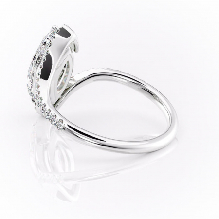 Inel de logodnă Sienna din aur Alb 14kt cu moissanite tăietură marquise – Montură pavé rafinată pentru profil mediu | Personalizează și configurează gratuit online [4]