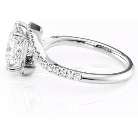 Inel de logodnă Sienna din aur Alb 14kt cu moissanite tăietură princess – Montură pavé rafinată pentru profil mediu | Personalizează și configurează gratuit online [5]