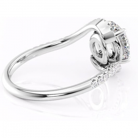 Inel de logodnă Sienna din aur Alb 14kt cu moissanite tăietură rotundă – Montură pavé rafinată pentru profil mediu | Personalizează și configurează gratuit online [2]