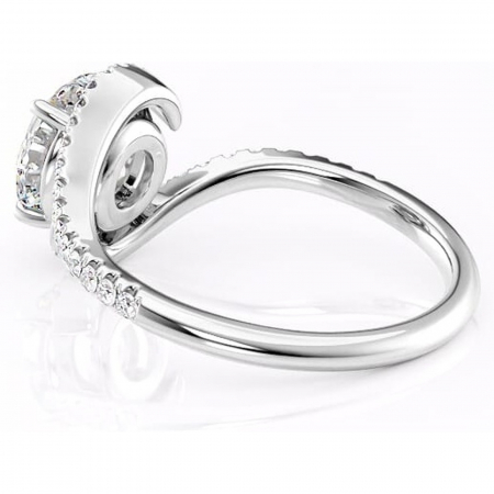 Inel de logodnă Sienna din aur Alb 14kt cu moissanite tăietură rotundă – Montură pavé rafinată pentru profil mediu | Personalizează și configurează gratuit online [4]