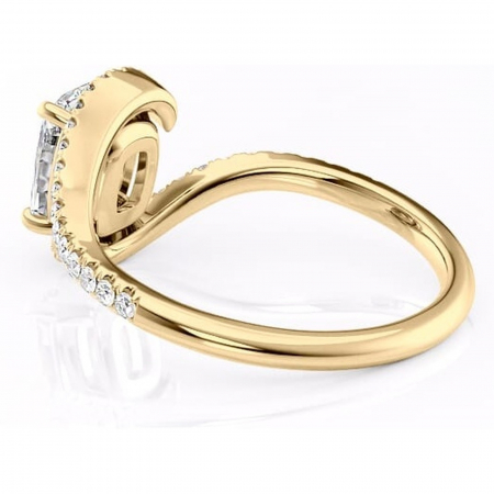 Inel de logodnă Sienna din aur Galben 14kt cu moissanite tăietură asscher – Montură pavé rafinată pentru profil mediu | Personalizează și configurează gratuit online [4]
