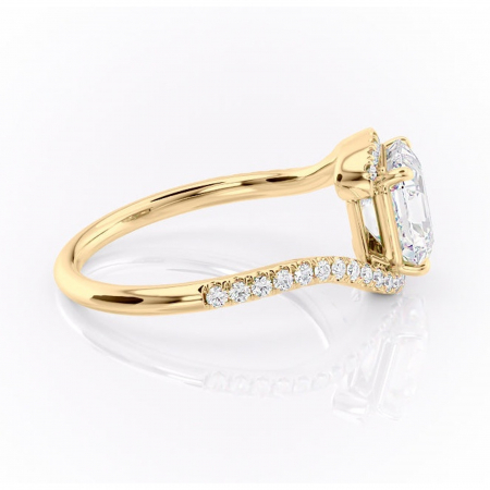Inel de logodnă Sienna din aur Galben 18kt cu moissanite tăietură asscher – Montură pavé rafinată pentru profil mediu | Personalizează și configurează gratuit online [1]