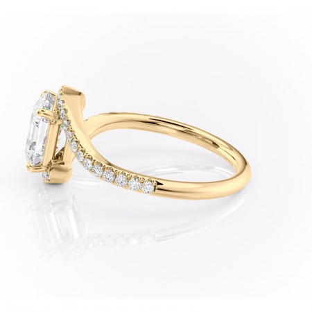 Inel de logodnă Sienna din aur Galben 18kt cu moissanite tăietură asscher – Montură pavé rafinată pentru profil mediu | Personalizează și configurează gratuit online [5]