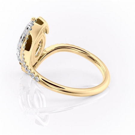 Inel de logodnă Sienna din aur Galben 14kt cu moissanite tăietură marquise – Montură pavé rafinată pentru profil mediu | Personalizează și configurează gratuit online [4]