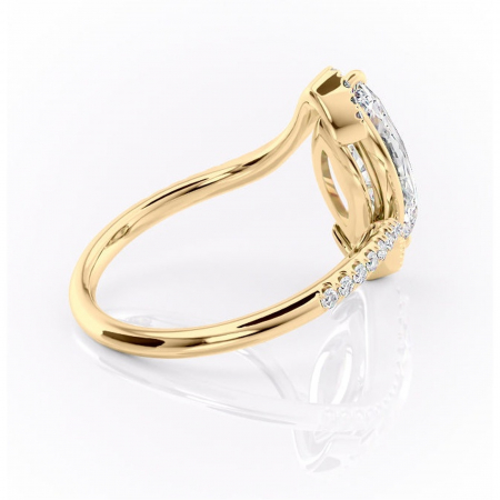 Inel de logodnă Sienna din aur Galben 14kt cu moissanite tăietură marquise – Montură pavé rafinată pentru profil mediu | Personalizează și configurează gratuit online [2]