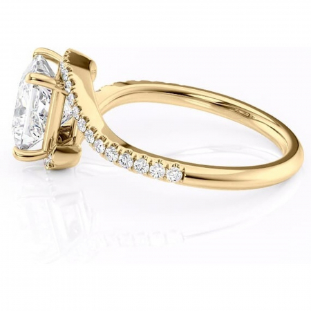 Inel de logodnă Sienna din aur Galben 14kt cu moissanite tăietură princess – Montură pavé rafinată pentru profil mediu | Personalizează și configurează gratuit online [5]