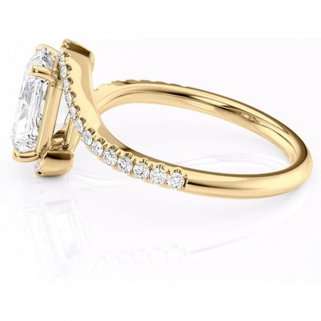 Inel de logodnă Sienna din aur Galben 14kt cu moissanite tăietură radiantă – Montură pavé rafinată pentru profil mediu | Personalizează și configurează gratuit online [5]
