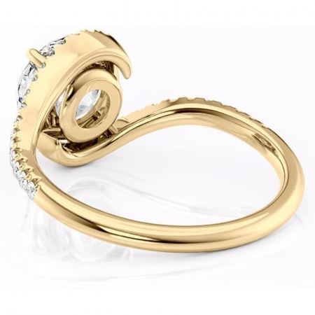 Inel de logodnă Sienna din aur Galben 14kt cu moissanite tăietură rotundă – Montură pavé rafinată pentru profil mediu | Personalizează și configurează gratuit online [3]