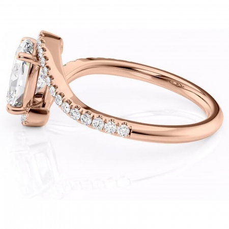 Inel de logodnă Sienna din aur Rose 14kt cu moissanite tăietură asscher – Montură pavé rafinată pentru profil mediu | Personalizează și configurează gratuit online [5]