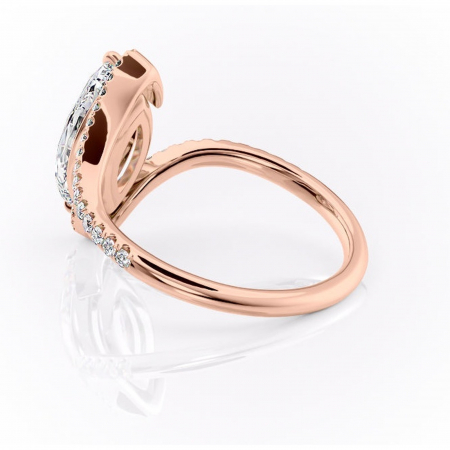 Inel de logodnă Sienna din aur Rose 18kt cu moissanite tăietură marquise – Montură pavé rafinată pentru profil mediu | Personalizează și configurează gratuit online [4]