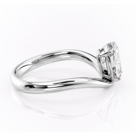 Inel de logodnă Silvara din aur Alb 14kt cu moissanite tăietură pernă – Solitar rafinată pentru profil jos | Personalizează și configurează gratuit online [1]