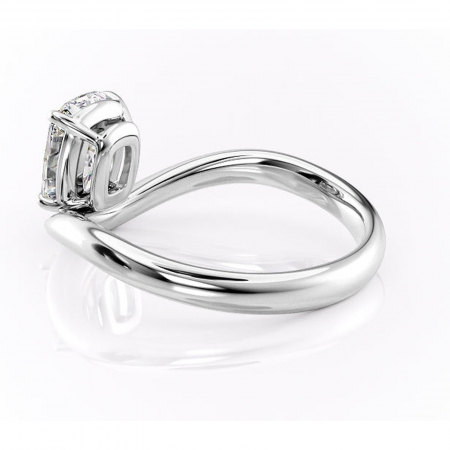 Inel de logodnă Silvara din aur Alb 14kt cu moissanite tăietură pernă – Solitar rafinată pentru profil jos | Personalizează și configurează gratuit online [4]