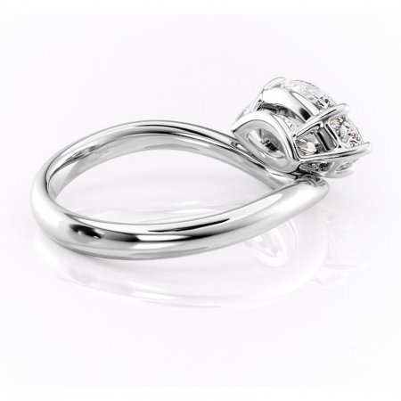 Inel de logodnă Silvara din aur Alb 14kt cu moissanite tăietură marquise – Solitar rafinată pentru profil jos | Personalizează și configurează gratuit online [2]