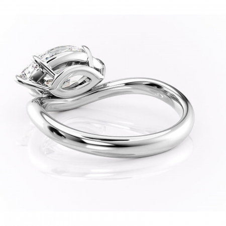 Inel de logodnă Silvara din aur Alb 14kt cu moissanite tăietură marquise – Solitar rafinată pentru profil jos | Personalizează și configurează gratuit online [3]