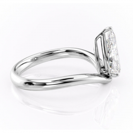 Inel de logodnă Silvara din aur Alb 14kt cu moissanite tăietură pară – Solitar rafinată pentru profil jos | Personalizează și configurează gratuit online [1]