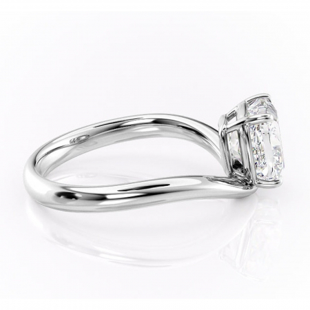 Inel de logodnă Silvara din aur Alb 14kt cu moissanite tăietură pernă – Solitar rafinată pentru profil jos | Personalizează și configurează gratuit online [1]