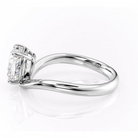 Inel de logodnă Silvara din aur Alb 14kt cu moissanite tăietură pernă – Solitar rafinată pentru profil jos | Personalizează și configurează gratuit online [5]