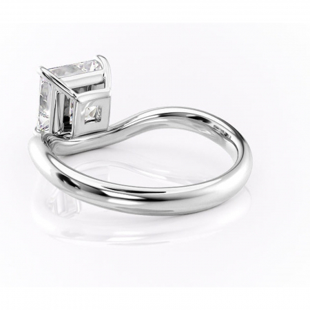 Inel de logodnă Silvara din aur Alb 14kt cu moissanite tăietură princess – Solitar rafinată pentru profil jos | Personalizează și configurează gratuit online [3]