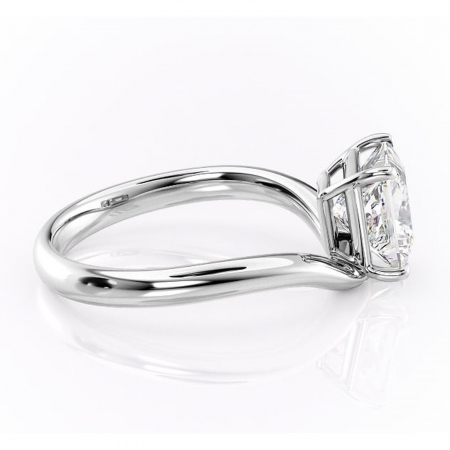 Inel de logodnă Silvara din aur Alb 14kt cu moissanite tăietură princess – Solitar rafinată pentru profil jos | Personalizează și configurează gratuit online [1]