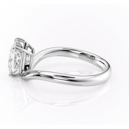 Inel de logodnă Silvara din aur Alb 14kt cu moissanite tăietură princess – Solitar rafinată pentru profil jos | Personalizează și configurează gratuit online [5]
