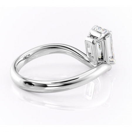 Inel de logodnă Silvara din aur Alb 14kt cu moissanite tăietură radiantă – Solitar rafinată pentru profil jos | Personalizează și configurează gratuit online [2]