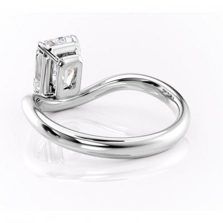 Inel de logodnă Silvara din aur Alb 14kt cu moissanite tăietură radiantă – Solitar rafinată pentru profil jos | Personalizează și configurează gratuit online [3]