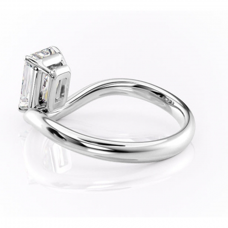 Inel de logodnă Silvara din aur Alb 14kt cu moissanite tăietură radiantă – Solitar rafinată pentru profil jos | Personalizează și configurează gratuit online [4]