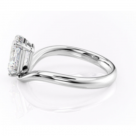 Inel de logodnă Silvara din aur Alb 14kt cu moissanite tăietură radiantă – Solitar rafinată pentru profil jos | Personalizează și configurează gratuit online [5]