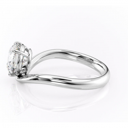 Inel de logodnă Silvara din aur Alb 18kt cu moissanite tăietură rotundă – Solitar rafinată pentru profil jos | Personalizează și configurează gratuit online [5]