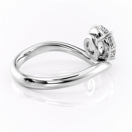 Inel de logodnă Silvara din aur Alb 18kt cu moissanite tăietură rotundă – Solitar rafinată pentru profil jos | Personalizează și configurează gratuit online [2]