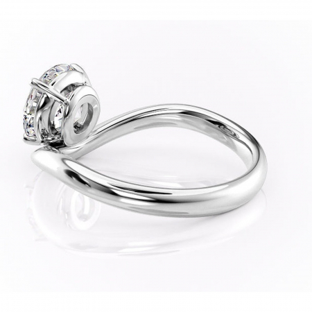 Inel de logodnă Silvara din aur Alb 18kt cu moissanite tăietură rotundă – Solitar rafinată pentru profil jos | Personalizează și configurează gratuit online [4]