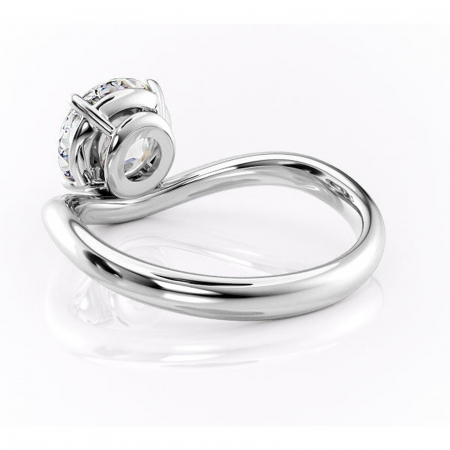 Inel de logodnă Silvara din aur Alb 18kt cu moissanite tăietură rotundă – Solitar rafinată pentru profil jos | Personalizează și configurează gratuit online [3]