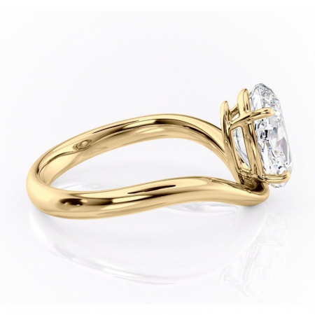 Inel de logodnă Silvara din aur Galben 18kt cu moissanite tăietură ovală – Solitar rafinată pentru profil jos | Personalizează și configurează gratuit online [1]
