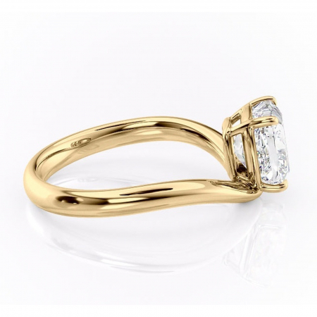 Inel de logodnă Silvara din aur Galben 14kt cu moissanite tăietură pernă – Solitar rafinată pentru profil jos | Personalizează și configurează gratuit online [1]