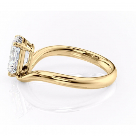 Inel de logodnă Silvara din aur Galben 14kt cu moissanite tăietură radiantă – Solitar rafinată pentru profil jos | Personalizează și configurează gratuit online [5]
