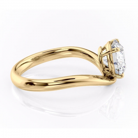 Inel de logodnă Silvara din aur Galben 14kt cu moissanite tăietură rotundă – Solitar rafinată pentru profil jos | Personalizează și configurează gratuit online [1]
