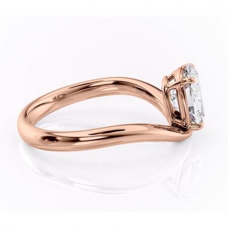 Inel de logodnă Silvara din aur Rose 14kt cu moissanite tăietură pernă – Solitar rafinată pentru profil jos | Personalizează și configurează gratuit online [1]