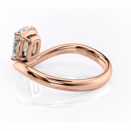 Inel de logodnă Silvara din aur Rose 14kt cu moissanite tăietură pernă – Solitar rafinată pentru profil jos | Personalizează și configurează gratuit online [4]