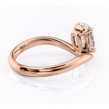 Inel de logodnă Silvara din aur Rose 14kt cu moissanite tăietură pernă – Solitar rafinată pentru profil jos | Personalizează și configurează gratuit online [2]