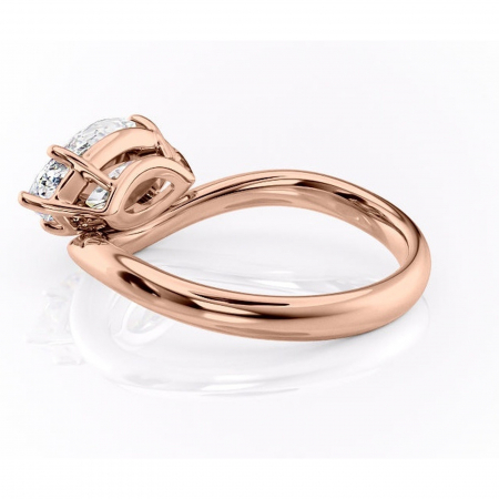 Inel de logodnă Silvara din aur Rose 14kt cu moissanite tăietură marquise – Solitar rafinată pentru profil jos | Personalizează și configurează gratuit online [4]