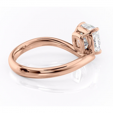 Inel de logodnă Silvara din aur Rose 14kt cu moissanite tăietură pernă – Solitar rafinată pentru profil jos | Personalizează și configurează gratuit online [2]