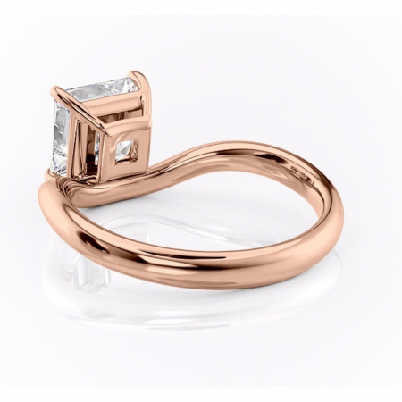Inel de logodnă Silvara din aur Rose 14kt cu moissanite tăietură princess – Solitar rafinată pentru profil jos | Personalizează și configurează gratuit online [3]