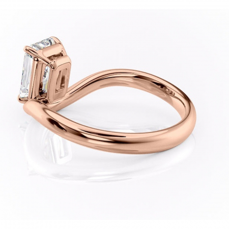 Inel de logodnă Silvara din aur Rose 14kt cu moissanite tăietură radiantă – Solitar rafinată pentru profil jos | Personalizează și configurează gratuit online [4]