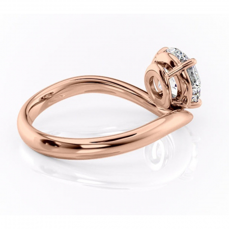 Inel de logodnă Silvara din aur Rose 14kt cu moissanite tăietură rotundă – Solitar rafinată pentru profil jos | Personalizează și configurează gratuit online [2]