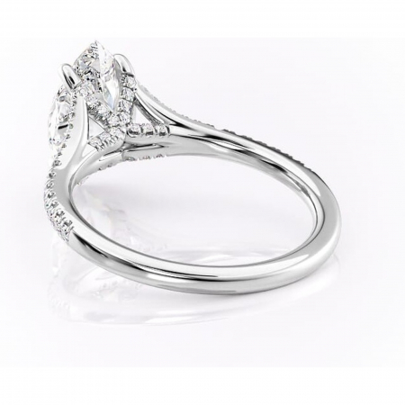 Inel de logodnă Skye din aur Alb 14kt cu moissanite tăietură marquise – Montură pavé rafinată pentru profil înalt | Personalizează și configurează gratuit online [3]