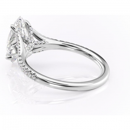 Inel de logodnă Skye din aur Alb 14kt cu moissanite tăietură marquise – Montură pavé rafinată pentru profil înalt | Personalizează și configurează gratuit online [4]